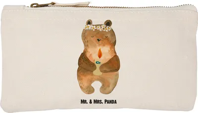 Produktbild von Mr. & Mrs. Panda Mäppchen Bär Kommunion Größe S Klein - Weiß - Geschenk, Gottes Segen, Kosmetiktasche, Schlampermäppchen, Teddy, Etui, Katholisch, kosmetiktäschchen