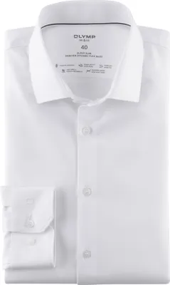 Produktbild von Olymp Hemd extra slim fit weiß einfarbig Baumwolle