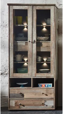 Produktbild von Vitrine Standvitrine Vitrinenschrank Glasvitrine Holzvitrine Schrank "Britta I"