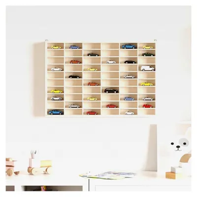 Produktbild von Sammlervitrine aus Holz mit 60 Fächern, Hängevitrine für Wohnzimmer, Esszimmer und Schlafzimmer