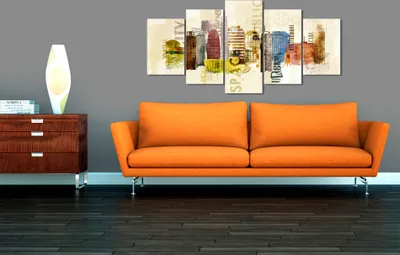 Produktbild von Akustikbild Architektur 200x100 cm Bilder Akustikschaum Hochleistungsschallabsorber Schallschutz Leinwand 5 tlg Wandbild Raumakustik Schalldämmung 030102-15