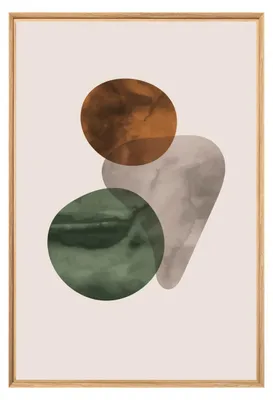 Image de Tableau mural encadré formes géométriques 65x97 cm, Tableau mural moderne pour décoration intérieure