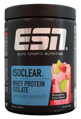 Produktbild von ESN Isoclear Whey Protein Isolate Strawberry Lime Flavor Getränkepulver, (1 x 300g Dose)