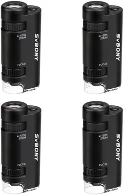Obrázok produktu pre Svbony SV603 vreckový mikroskop, 4 ks mikroskop, 60x -120x šperkárska lupa, vonkajšie zrkadlo na pozorovanie hmyzu, detský mikroskop, prenosný mikroskop