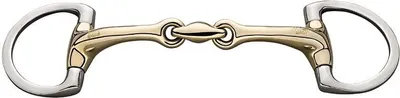 Produktbild von Sprenger Dynamic RS Olivenkopf Unterlegtrense, mit kleinen flachen Ringen, Sensogan 14mm, doppelt gebrochen , Größe Gebiss:125mm