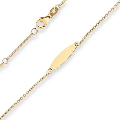 Id-Armband-Rund-Ankerkette-Schildband-aus-750-Gelbgold-14cm