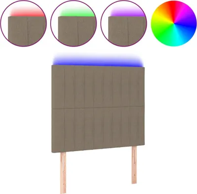 Produktbild von vidaXL LED Kopfteil Taupe 90x5x118/128 cm Stoff