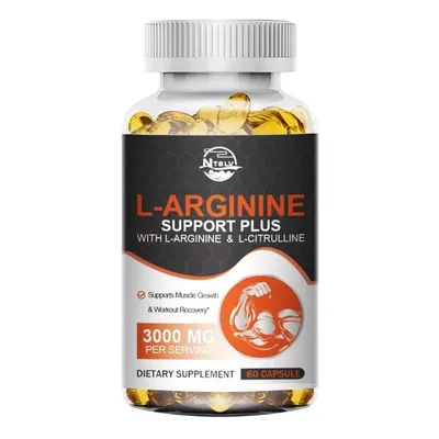 Image de L-Arginine 3000mg (60 capsules) Complément alimentaire, force, puissance, endurance, muscles, libido, système immunitaire