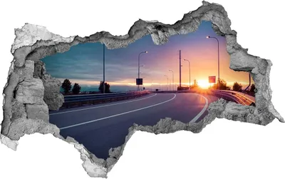 Produktbild von Selbstklebender Loch-3D-Aufkleber 95x73 cm Autobahn