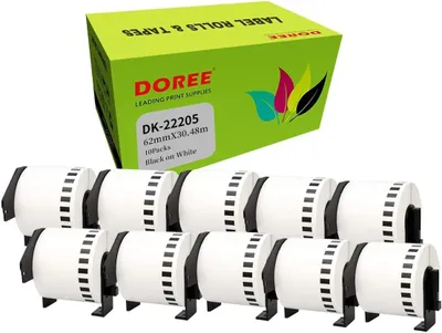 Produktbild von 10 Rollen DK - 22205, DK22205, 62 mm x 30,48 m, Etiketten in kontinuierlicher Rolle