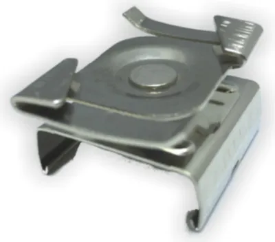 Produktbild von Kombination Deckenclip für 24mm Rasterdecke und Ivela Stromschienenklammer | vernickelt