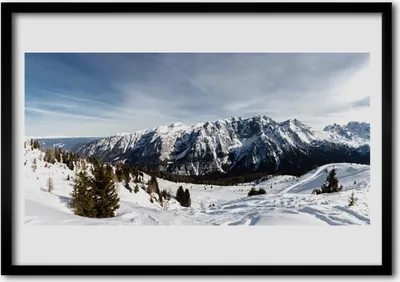 Produktbild von Bild 70x50 MDF-Rahmen Wandkunst Berglandschaft