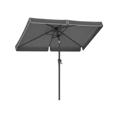 Image de Parasol rectangulaire Rootz pour balcon - Parasol - Protection solaire - Protection UV - 300 cm x 200 cm x 240 cm - Gris