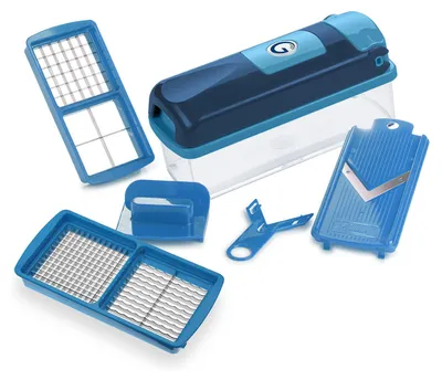 Produktbild von Gemüseschneider Nicer Dicer smart 6-tlg., Gemüsehobel, Gemüse Schneider, Zwiebelschneider Gurkenhobel, Würfelschneider mit Behälter 800 ml