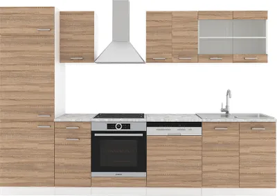 Obrázok produktu pre Kuchynská linka Vicco R-Line, 300 cm, AP mramor, Sonoma/biela