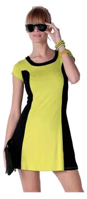 Produktbild von Damen Minikleid Sommerkleid; Gelb S/M