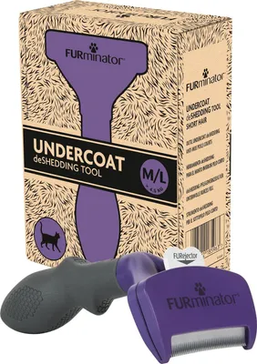 Productafbeelding van Ondervachtborstel voor katten - maat M/L - korthaar - verwijdert losse haren - met uitwerpknop