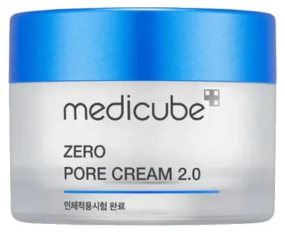 Produktbild von Medicube Zero Pore Cream 2.0 – Porenverfeinernde Gesichtscreme mit Glykolsäure, Panthenol & Hyaluronsäure für Mischhaut, fettige Haut, 50 ml