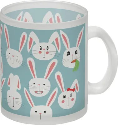 Produktbild von Hasen Glas Tasse für Ostern