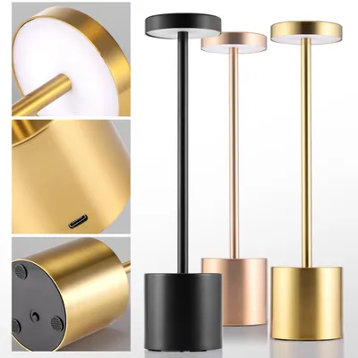 Produktbild von Nachttischlampen Tischlampe, Stufenlos Dimmbar LED Tischleuchte, Metall Aluminium Nachttischlampe, AKKU Schreibtischlampe 3 Lichtfarben Touch-Funktion