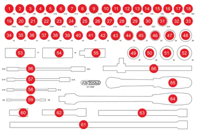 Zdjęcie produktu dla KS TOOLS 811.0066-97 Zestaw wkładów piankowych