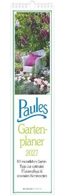Produktbild von Gartenkalender 2027 Streifenplaner 11 x 50 cm mit Gartentipps, Mondphasen und Spiralbindung