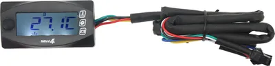 Imagen del producto de Indicador de voltaje, temperatura y tiempo para motocicleta, 4 en 1, con indicador de temperatura del agua y temperatura del aceite, compatible con 12V, universal para motocicletas, rosca M12x1.5