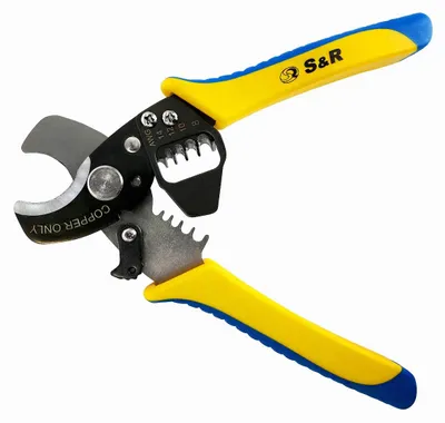 Produktbild von S&R Elektro-Kabel-Schneider, Kabel-Schere bis 11 mm, Entmantler, Abmantler, Abisolierer, Installations-Zange, Abisolierwerkzeug für AWG 14, 12, 10, 8, Drahtabisolierer und Drahtzange 170 mm – Kabelsch