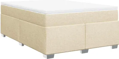 Produktbild von vidaXL Boxspringbett mit Matratze Creme 140x190 cm Stoff