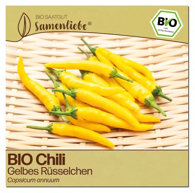 Produktbild von Samenliebe  Chili Samen | Gelbes Rüsselchen - gelb & sehr scharf & klein - samenfestes  Saatgut