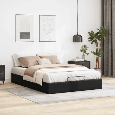 Obrázok produktu pre Maison Exclusive – Ottomanská posteľ bez matraca, čierna, 140 x 200 cm, umelá koža