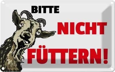 Produktbild von vianmo Blechschild 20x30 cm Tiere bitte nicht füttern Ziege Tier Haustier Spruch Zitat