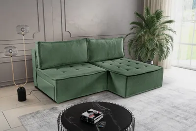 Produktbild von Kaiser Möbel Bohoo Mini modernes Ecksofa mit Schlaffunktion Hellgrün Rechts