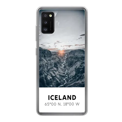 Produktbild von MuchoWow® Handyhülle Schutzhülle Hülle für Samsung Galaxy A41 Island - Sonne - Berge Silikon Softcase Handy Hülle - Mobiltelefon