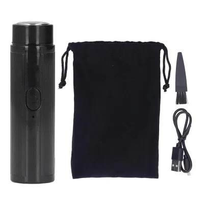 Obrázek produktu pro Mini elektrický holicí strojek, přenosný, dobíjecí, tichý, 3,7 V, 2 W, snadné použití na cestách i doma, pro muže, černý