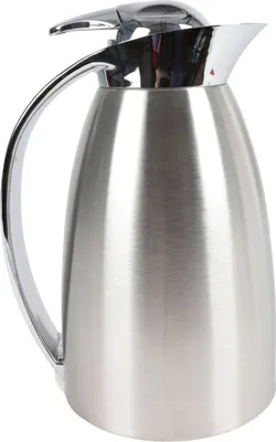 Produktbild von Edelstahl Isolierkanne 1L Thermoflasche Thermokanne Kaffeekanne Teekanne Camping, Farbe:silber