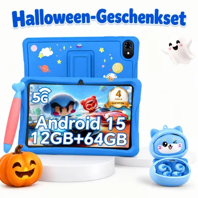 Produktbild von KOBONA-Tabwee Kinderpaket Kinderkopfhörer+K10 Kinder Tablet 4GB+64GB, Android 16 WiFi Tablet für Kinder mit Kindgerechte Hülle und Stift, 5000mAh