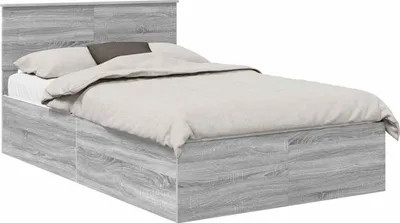 Obrázek produktu pro Rám postele s čelo Šedá Sonoma 120 x 190 cm kompozitní dřevo