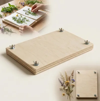 Produktbild von Holzpresse zum Trocknen von Kräuterblättern, 30 x 20 cm, universell einsetzbar