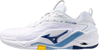 Produktbild von MIZUNOWAVE STEALTH NEO 2, White/Bellwether Blue/Bel Air Blue, 50.0