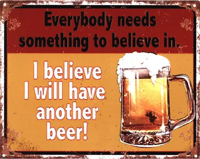 Produktbild von Moritz Retro Deko Blechschild Everybody Needs Something to Believe in Geschenk-Idee aus Metall Vintage-Design zur Dekoration