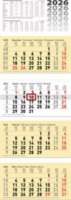 Produktbild von BRUNNEN 1070214106 | 4-Monatskalender 2026 | chamois, 320×94