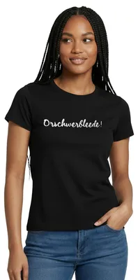 Produktbild von Spreadshirt Orschwerbleede Sächsischer Ausruf Sachsen Frauen T-Shirt, L, Schwarz