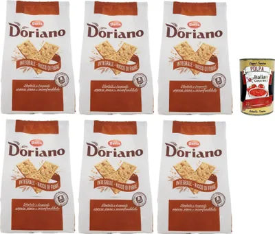 Produktbild von Doria Doriano Crackers Integrali Vollkorn Salzgebäck gesalzen kekse 6x 700 g + Italian Gourmet polpa 400g