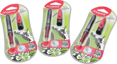 Produktbild von Maped 3er Set Füllfederhalter Freewriter Children, auf Blisterkarte schwarz
