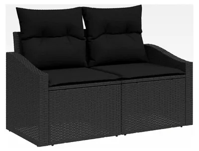 Produktbild von Garten-Sofa aus Poly-Rattan mit Kissen, wetterfest, für Terrasse und Garten