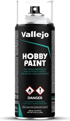 Image de Vallejo Hobby Paint Spray Gris 400 ml. Apprêt en Spray pour Maquettes et Modélisme Finition Mate et Autonivelante. Couche de Base en Aérosol avec 2 Diffuseurs