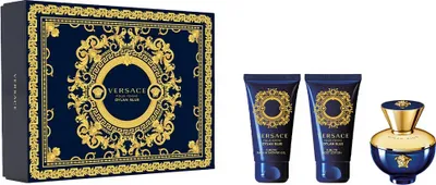 Zdjęcie produktu dla Versace Pour Femme Dylan Blue Zestaw Woda perfumowana, 50 ml + Żel pod prysznic, 50 ml + Balsam do ciała, 50 ml