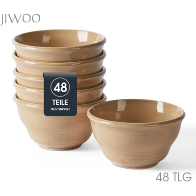 Produktbild von Schale set 48er Ø11,7cm Keramik Eisschale Müslischale Frühstücksschale Snackschalen Schalen für 48 Personen Bowl Mikrowellen- und Spülmaschinengest
