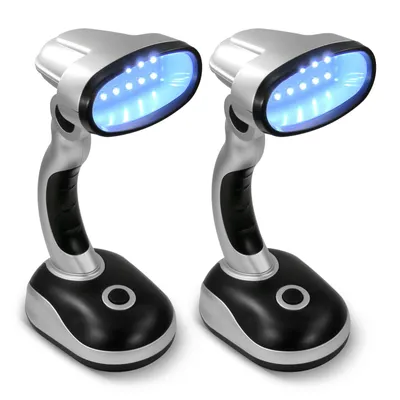 Produktbild von 2x Tragbare Tischleuchte mit 12 LEDs, kabellos, verstellbarer Lichtwinkel, Eaxus